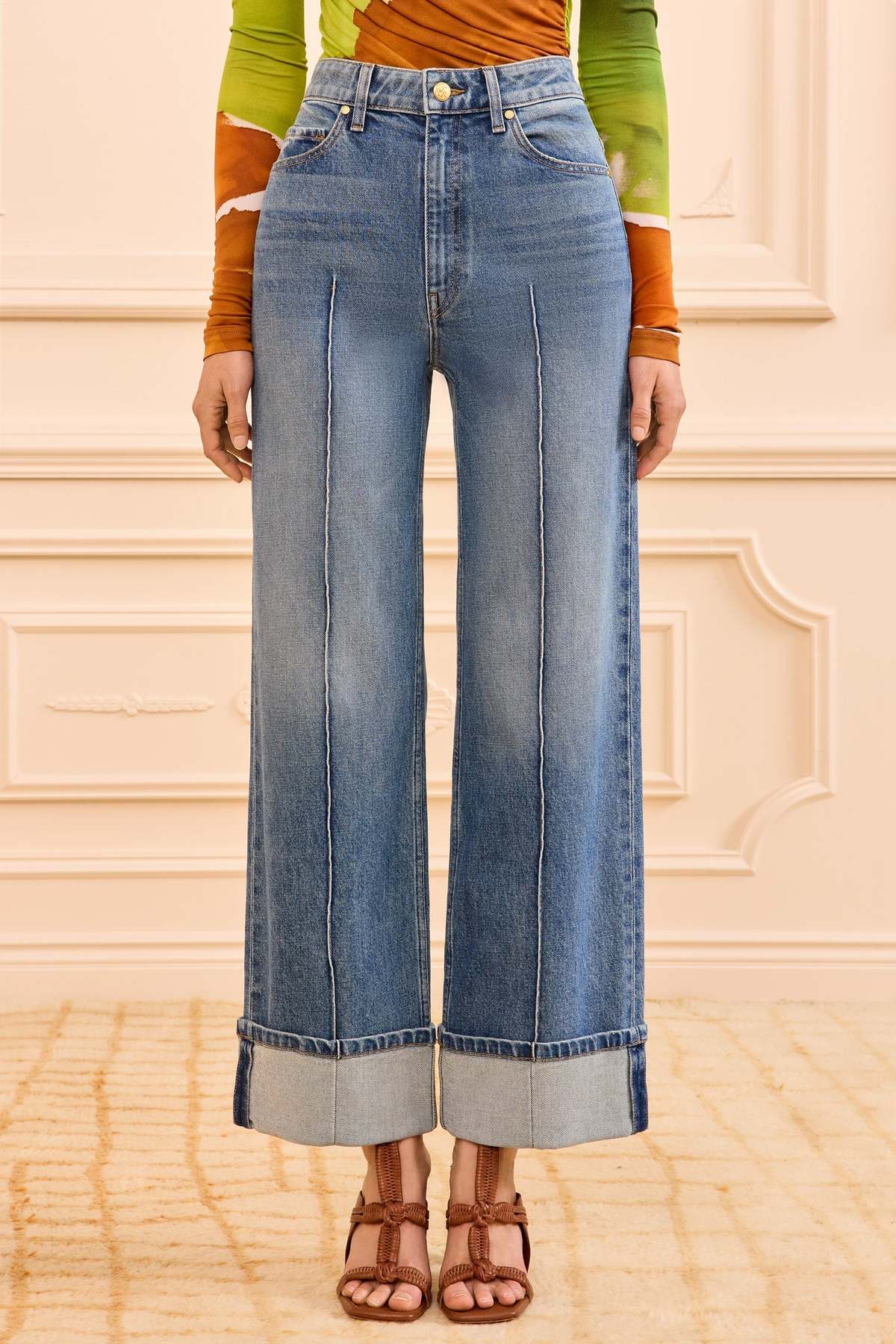 Ulla Johnson Genevieve Stretch Pintuck Jean - Image 2 of 6
