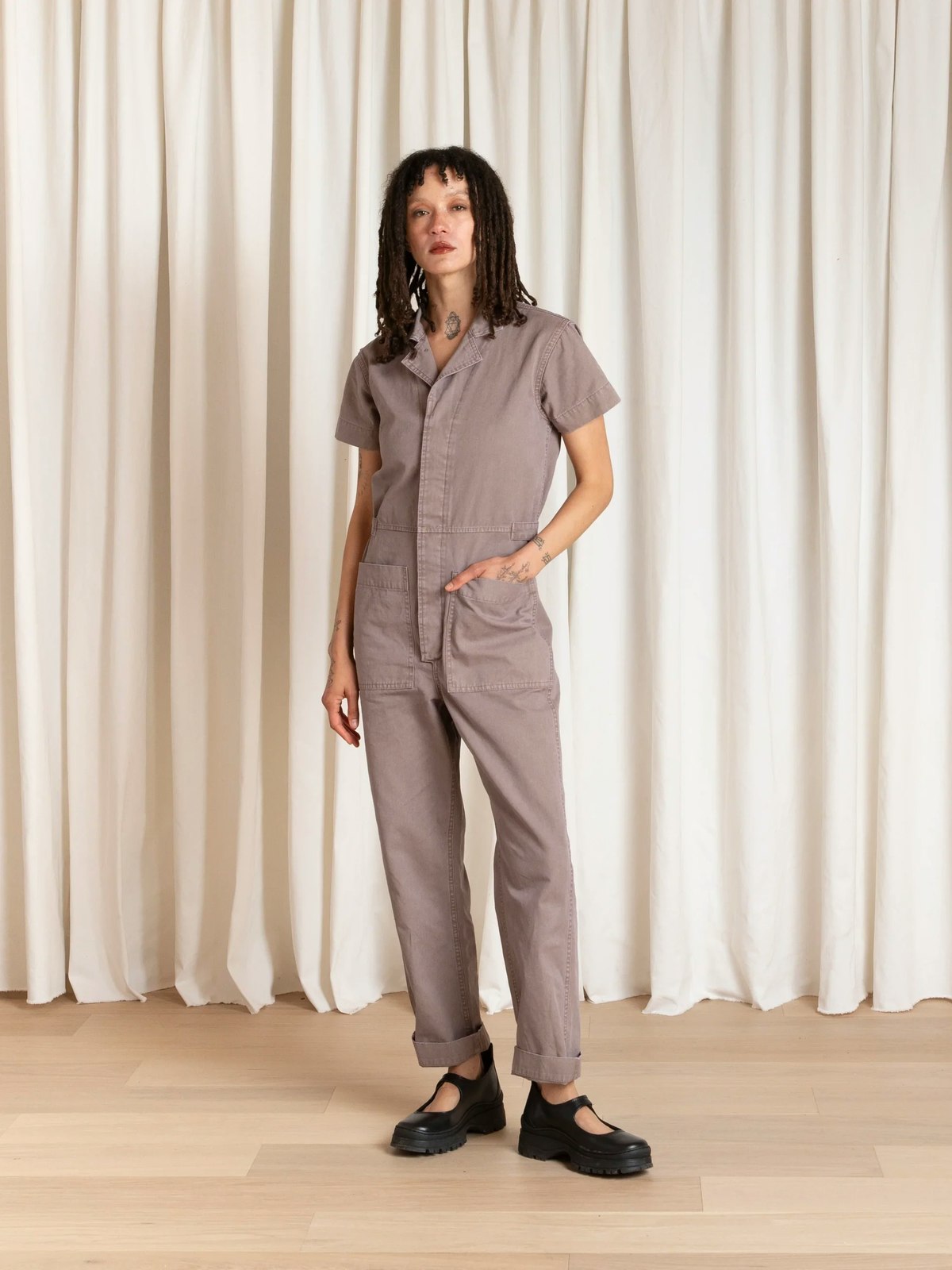 Ali Golden Boiler Suit Jumpsuit - Mauve - Image 2 of 4