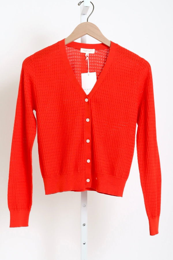 demylee Kiki Waffle Pointelle Cardigan