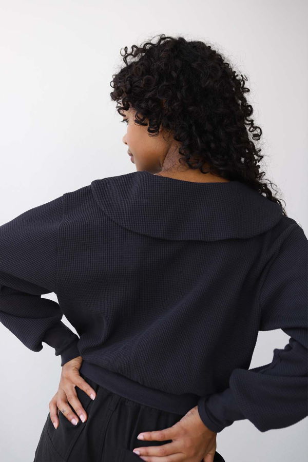 Noble Waffle Sailor Cardigan - Ash