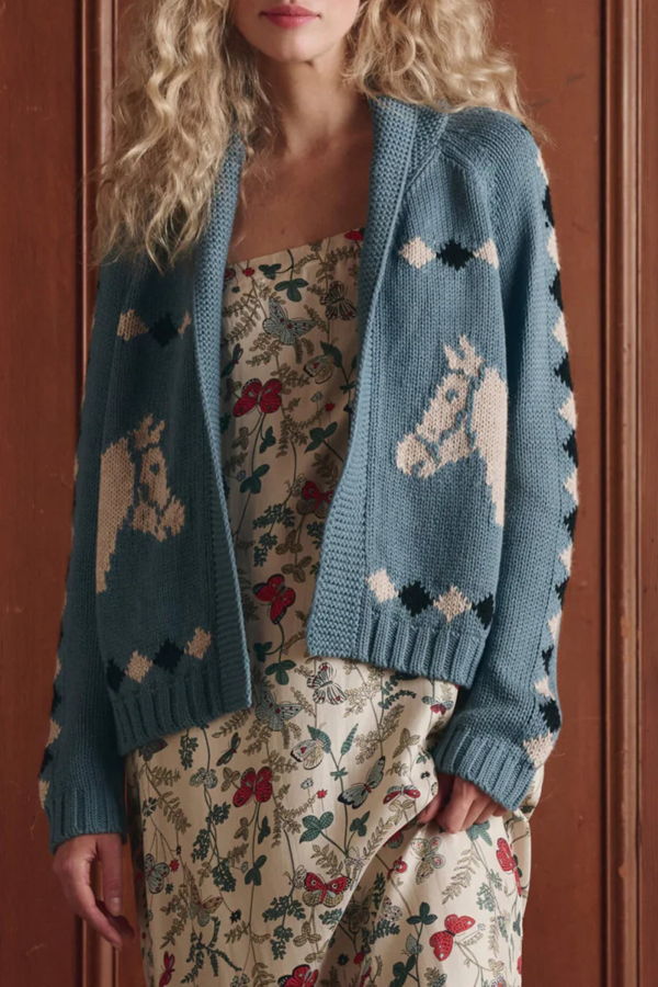 The Great. Stable Cardigan - Blue