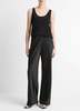 VINCE High Waist Satin Bias Pant - Espresso - Thumbnail 2