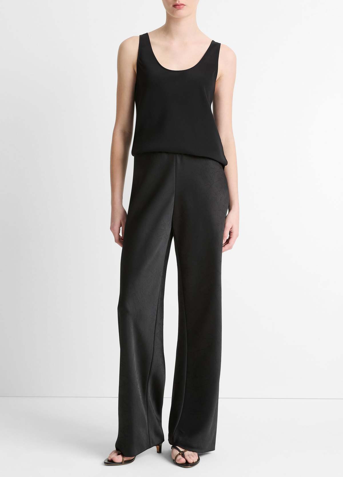 VINCE High Waist Satin Bias Pant - Espresso - Image 2 of 4