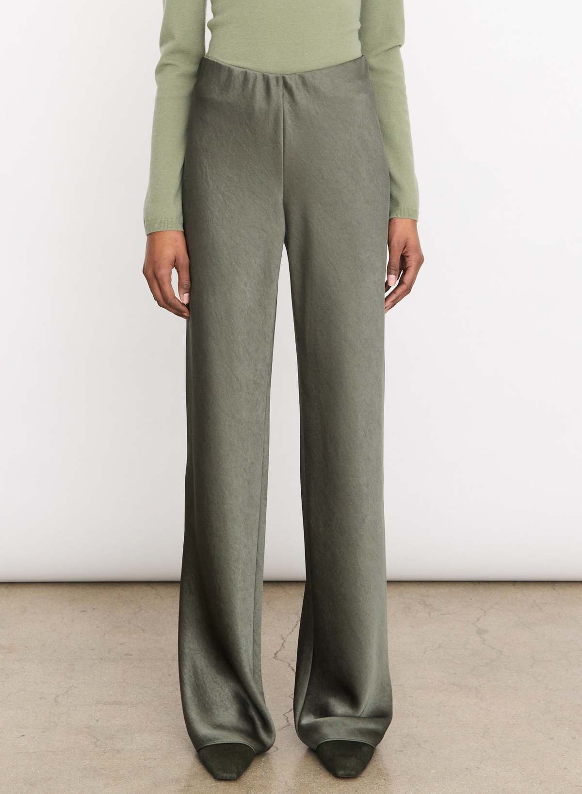 VINCE High Waist Satin Bias Pant - Espresso - Image 4 of 4