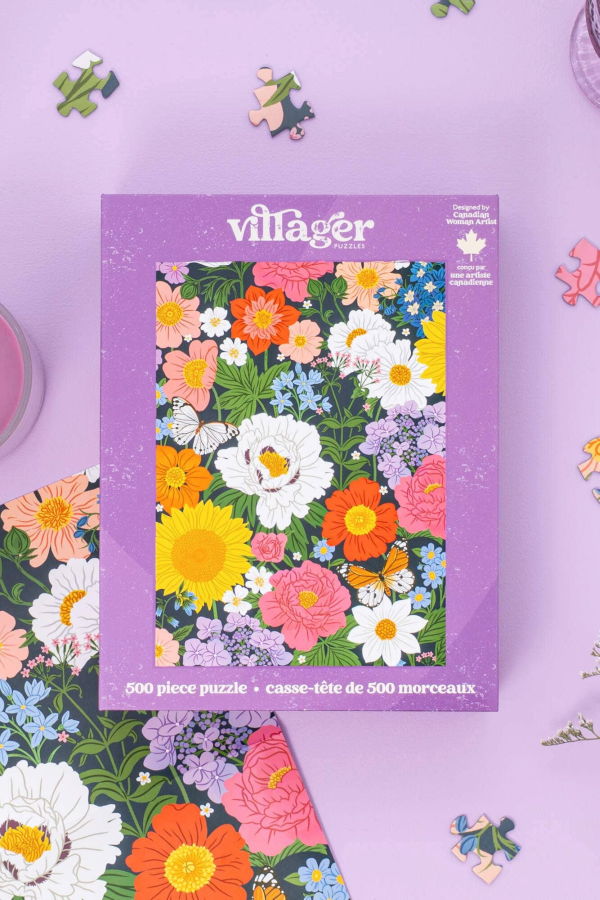 VILLAGER PUZZLES Midnight Blooms 500-Piece Puzzle