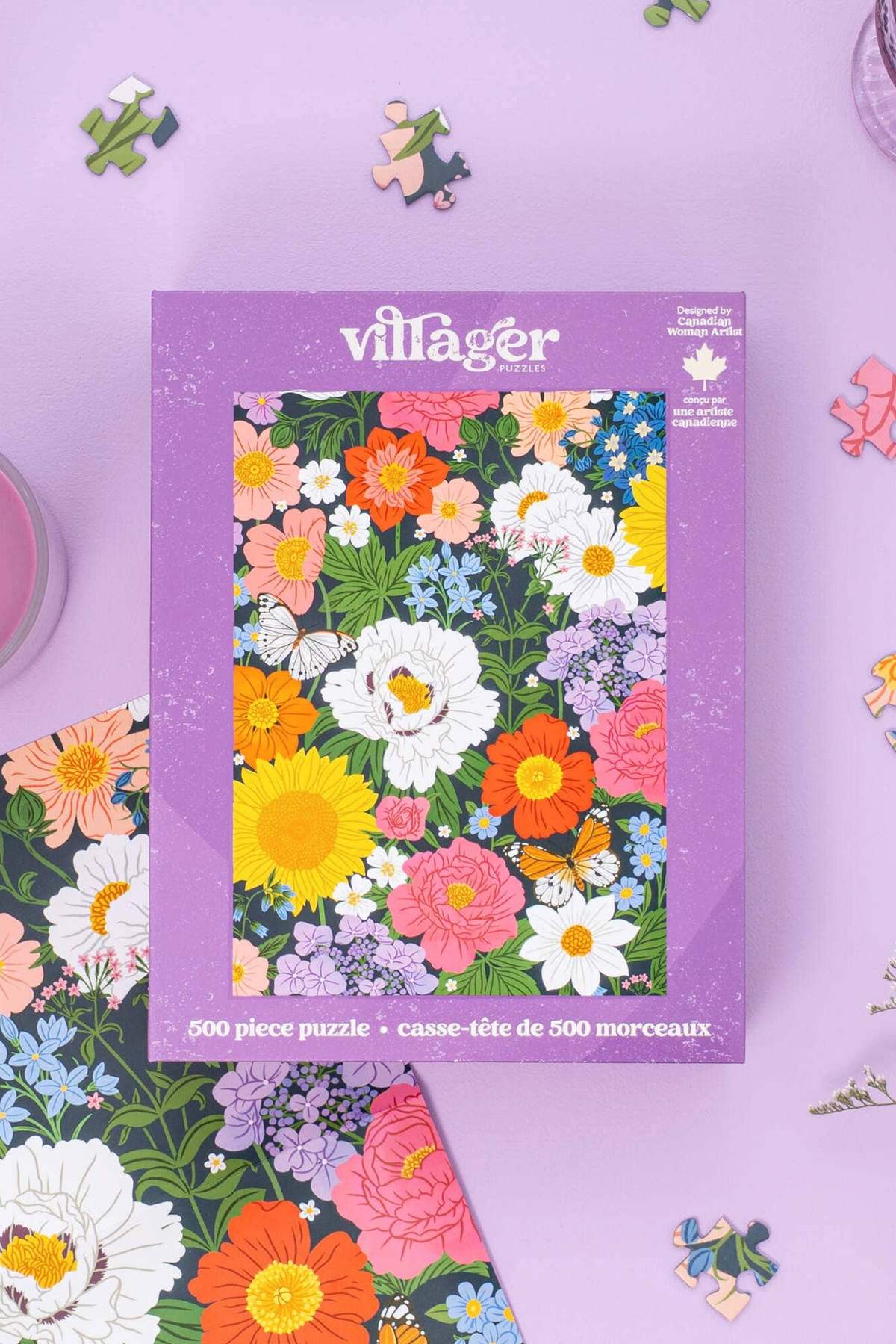 VILLAGER PUZZLES Midnight Blooms 500-Piece Puzzle - Image 1 of 5