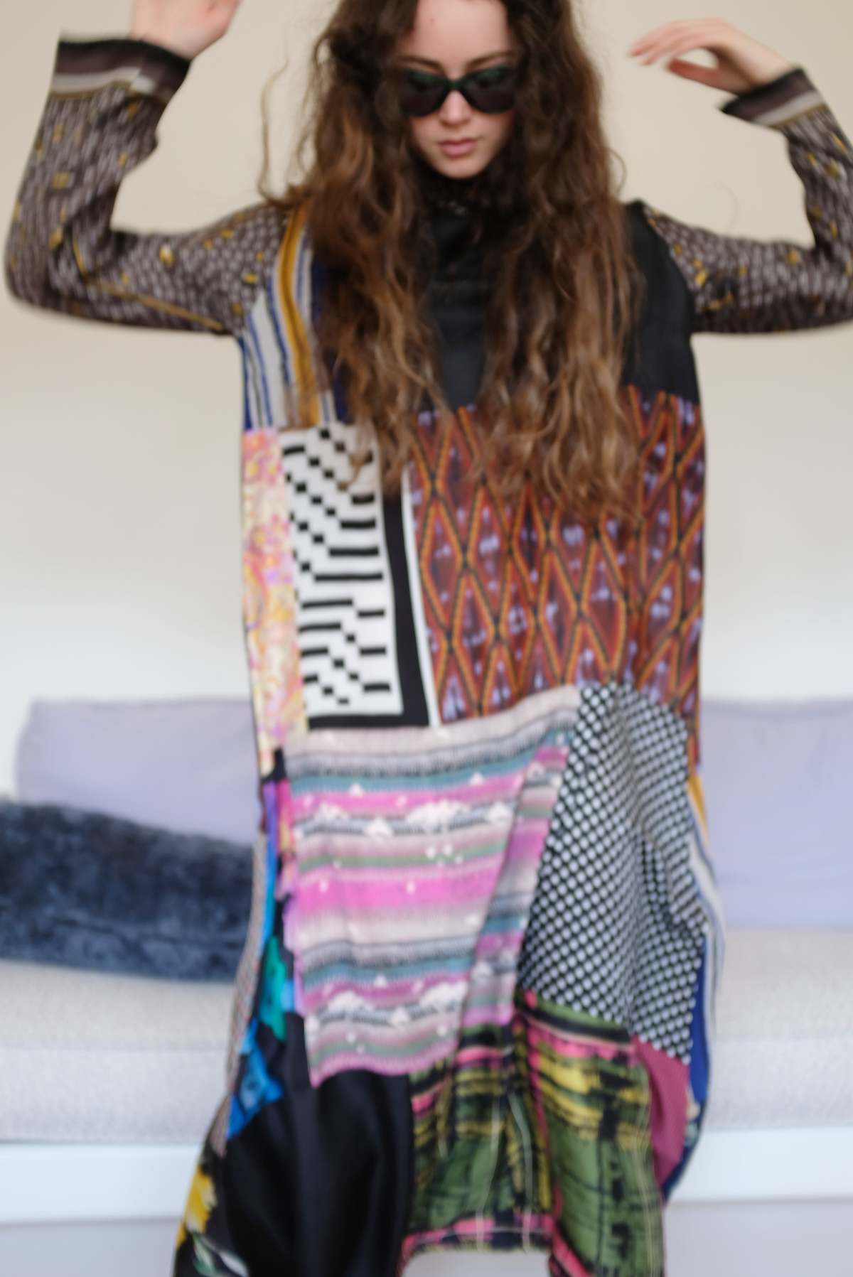 Bettina Bakdal Mandarin Collar Dress - Multicolor - Image 1 of 8