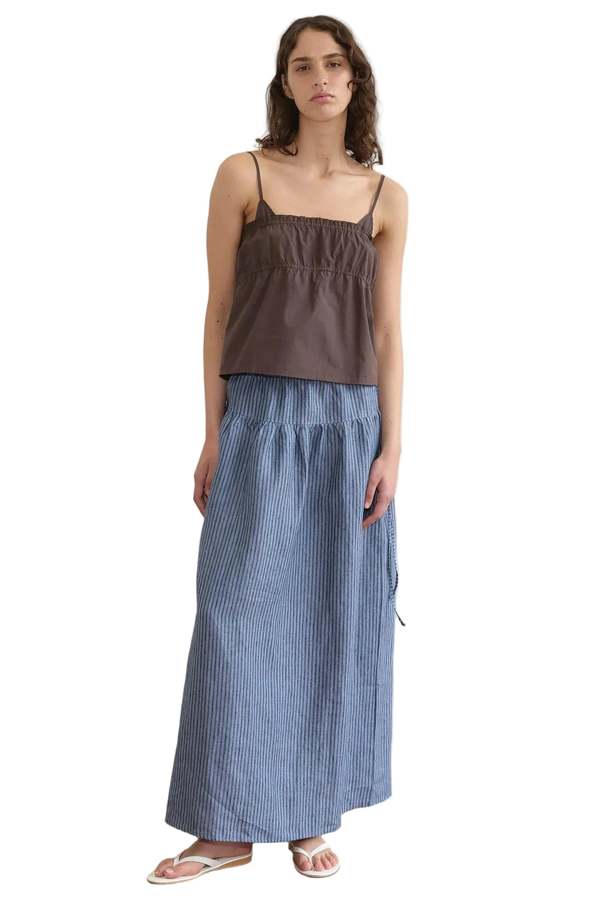 Deiji Studios Maxi Skirt - Azure Stripe