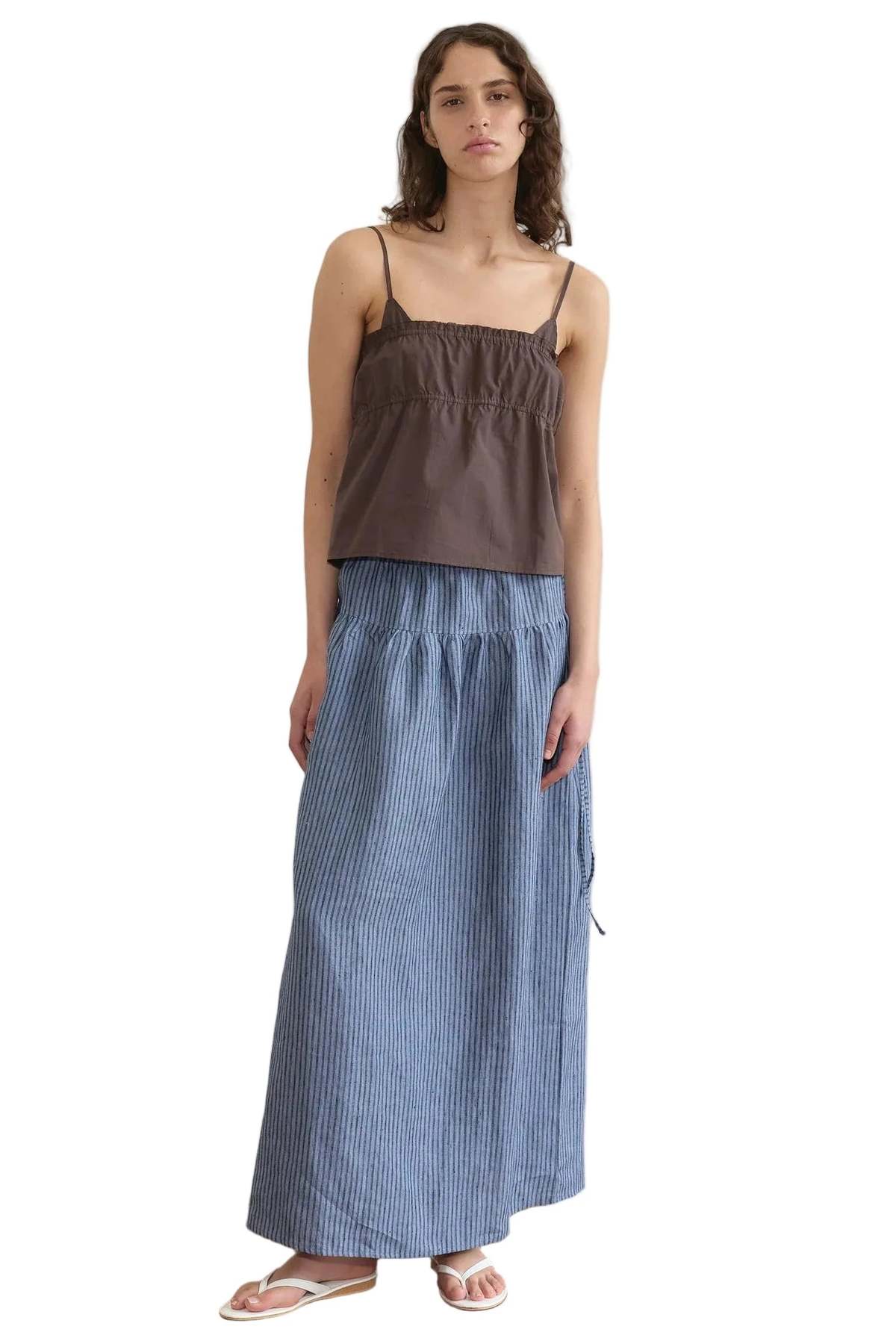 Deiji Studios Maxi Skirt - Azure Stripe - Image 1 of 6
