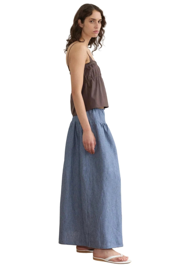Deiji Studios Maxi Skirt - Azure Stripe