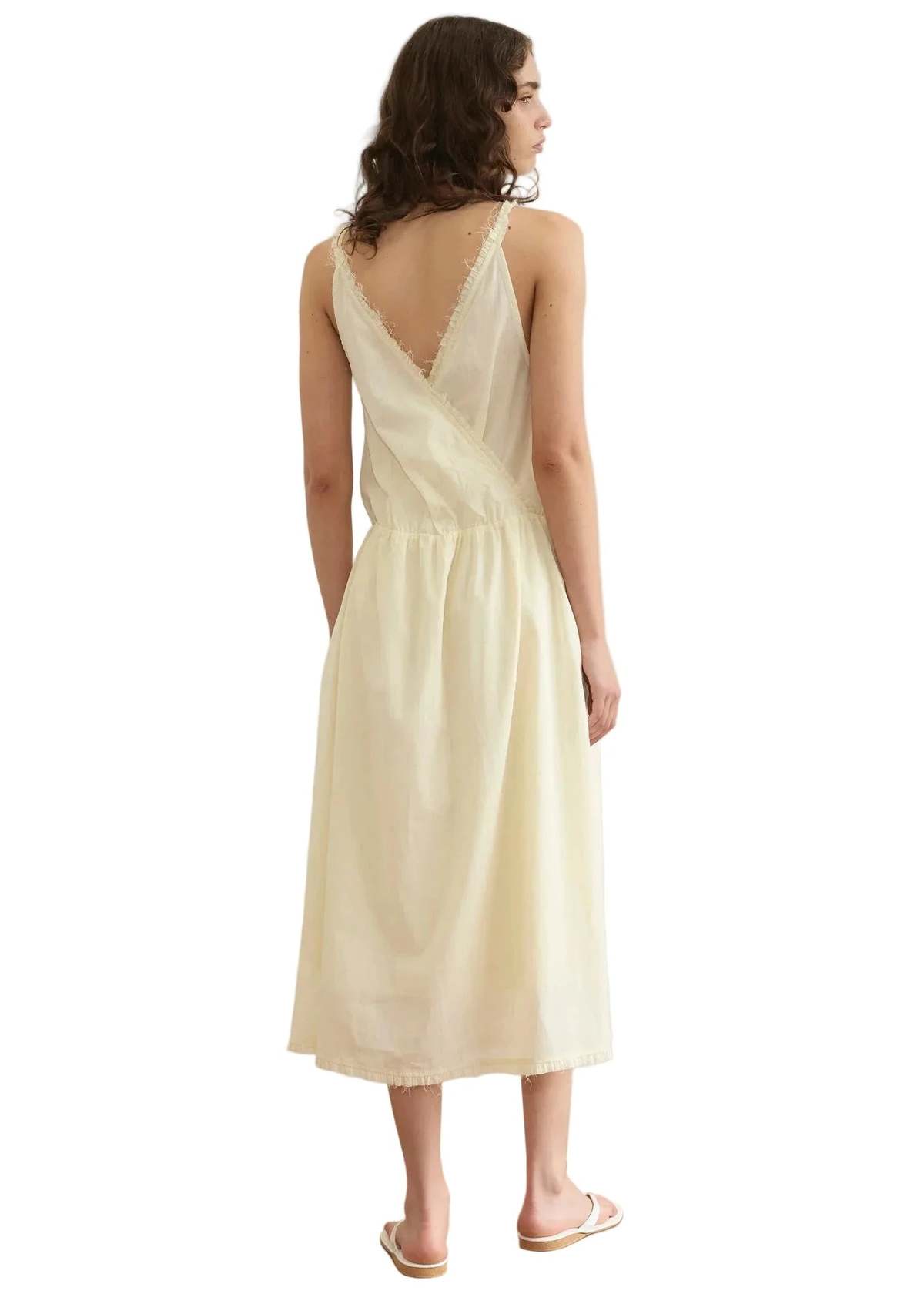 Deiji Studios Crossed Dress - Soft Yellow Stripe - Image 2 of 6