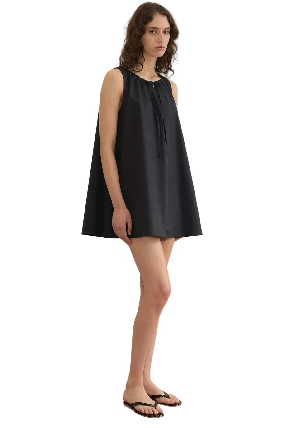 Deiji Studios Drawcord Dress - Black - Image 3 of 6