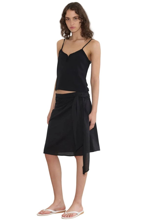 Deiji Studios Scarf Midi Skirt - Black