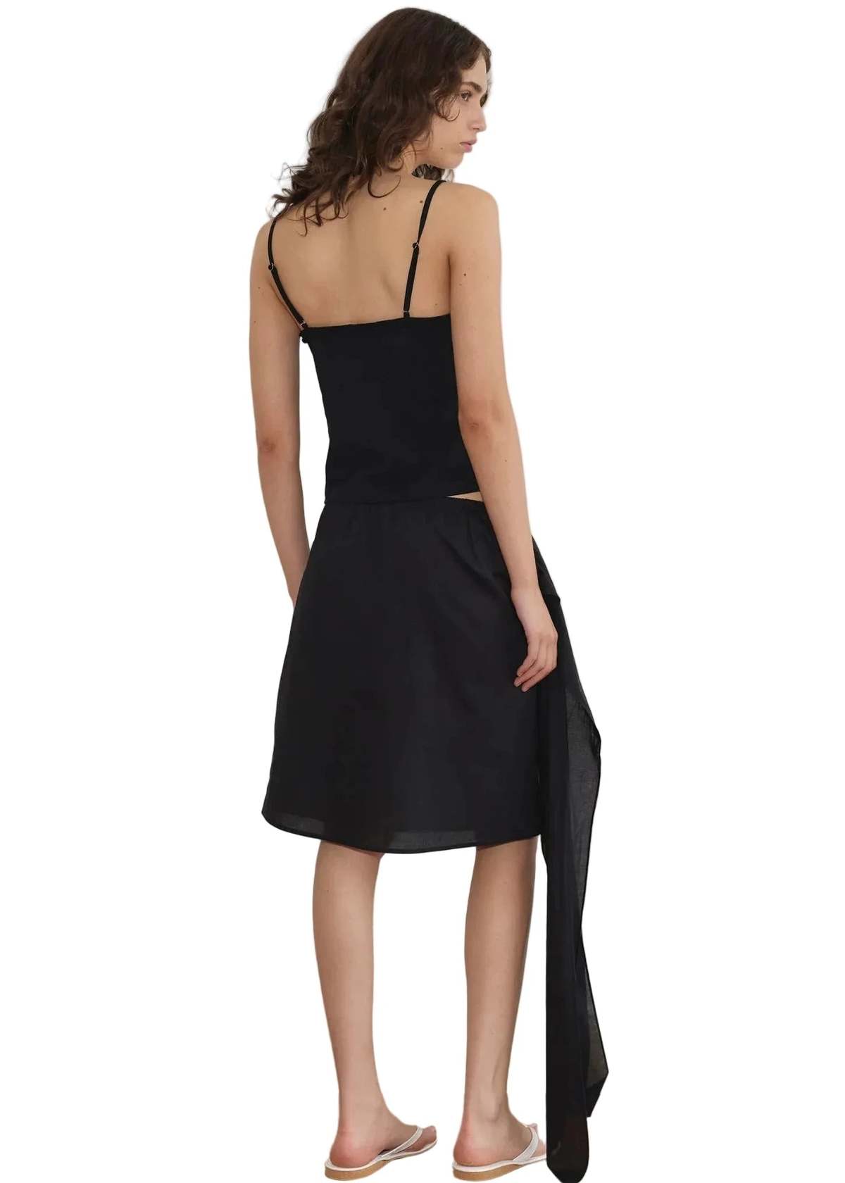 Deiji Studios Scarf Midi Skirt - Black - Image 2 of 10