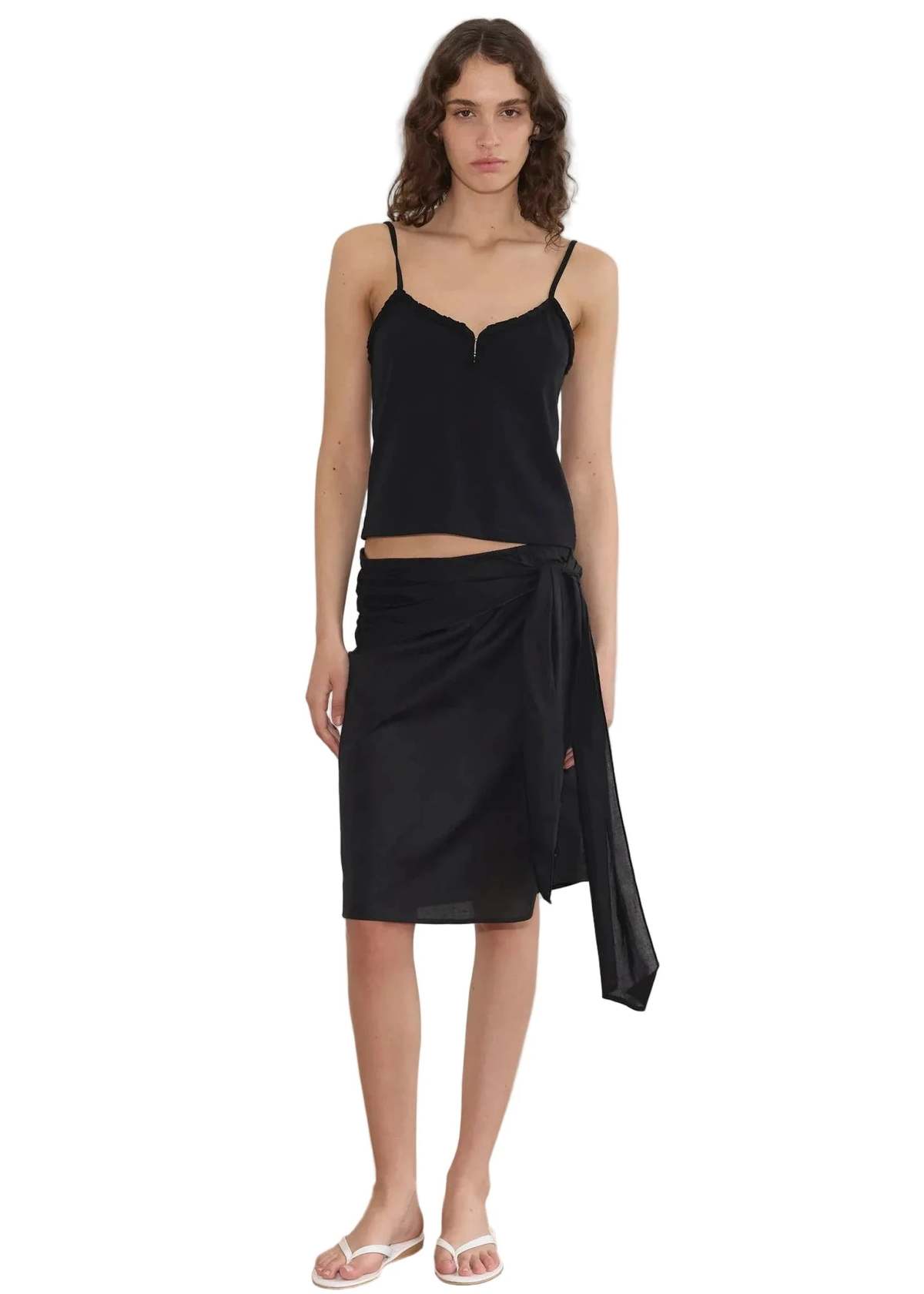 Deiji Studios Scarf Midi Skirt - Black - Image 3 of 10