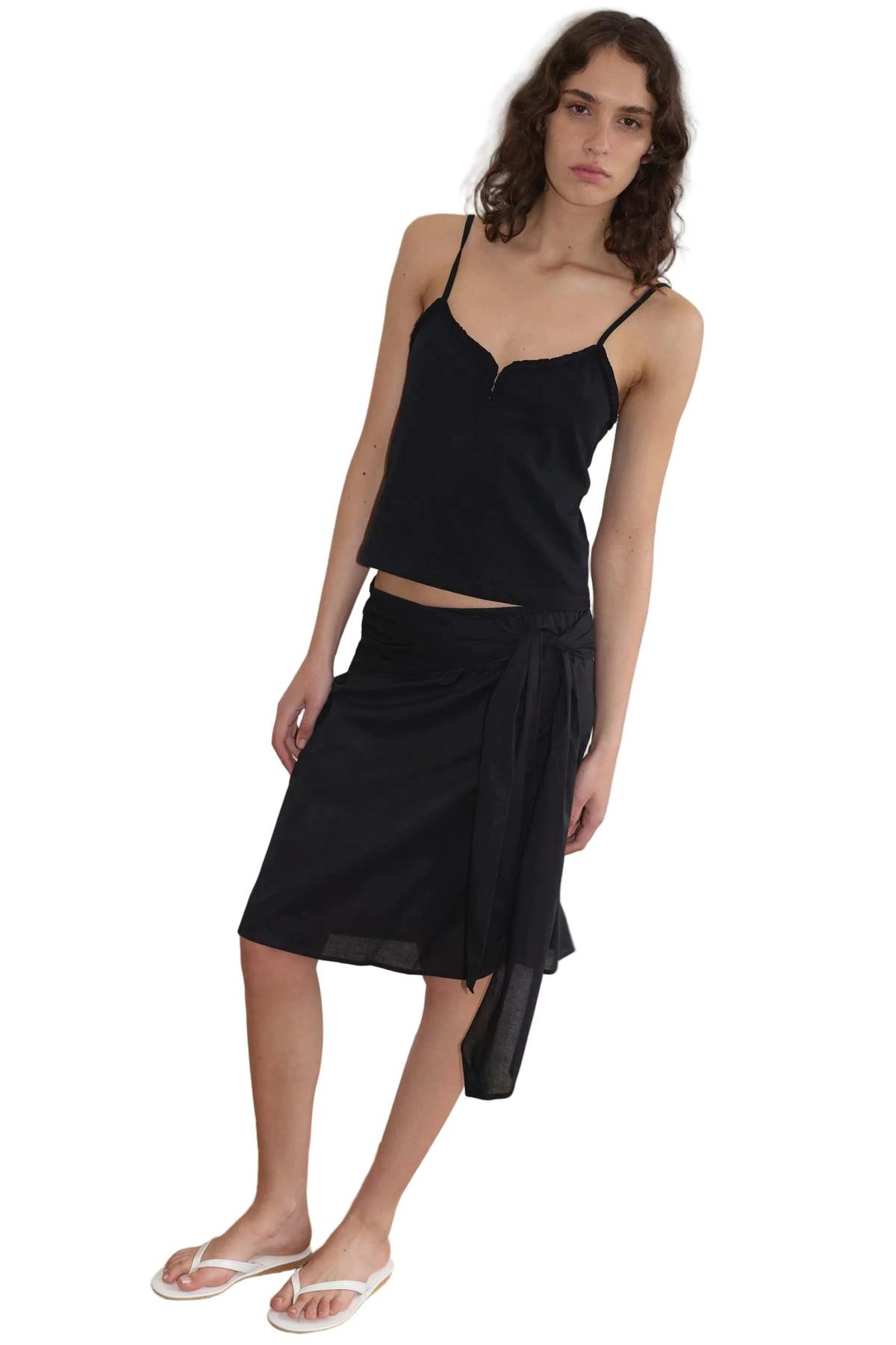 Deiji Studios Scarf Midi Skirt - Black - Image 5 of 10