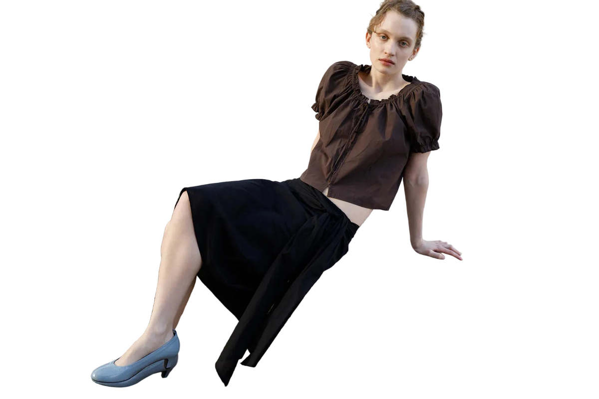 Deiji Studios Scarf Midi Skirt - Black - Image 6 of 10