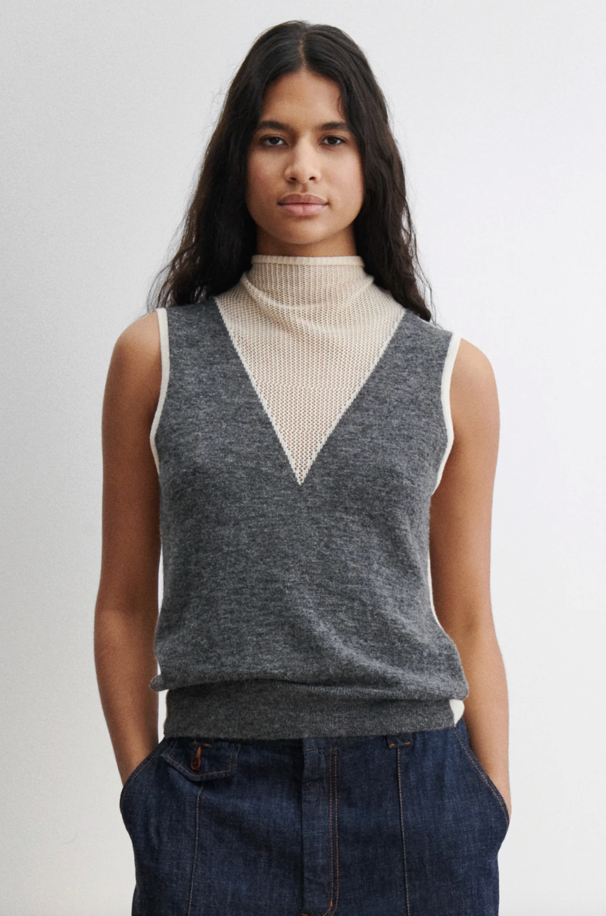 Rachel Comey Horwill Top - Charcoal-Cream - Image 1 of 5