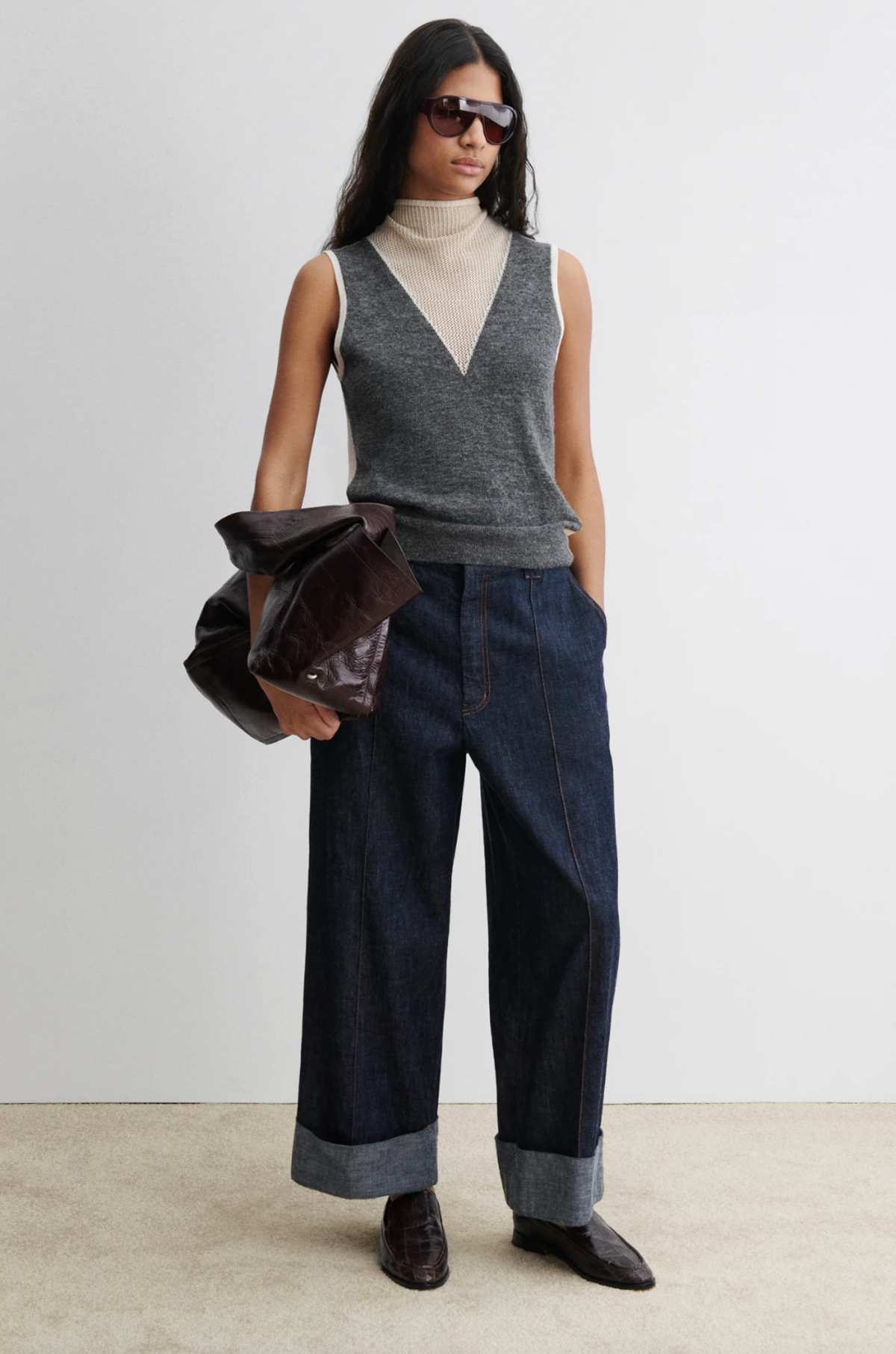 Rachel Comey Horwill Top - Charcoal-Cream - Image 2 of 5
