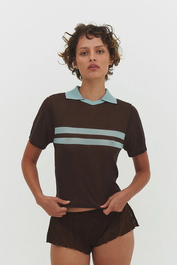 Find Me Now Araci Knit Polo Top