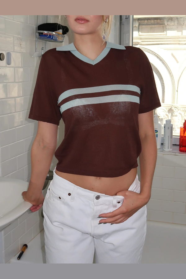 Find Me Now Araci Knit Polo Top