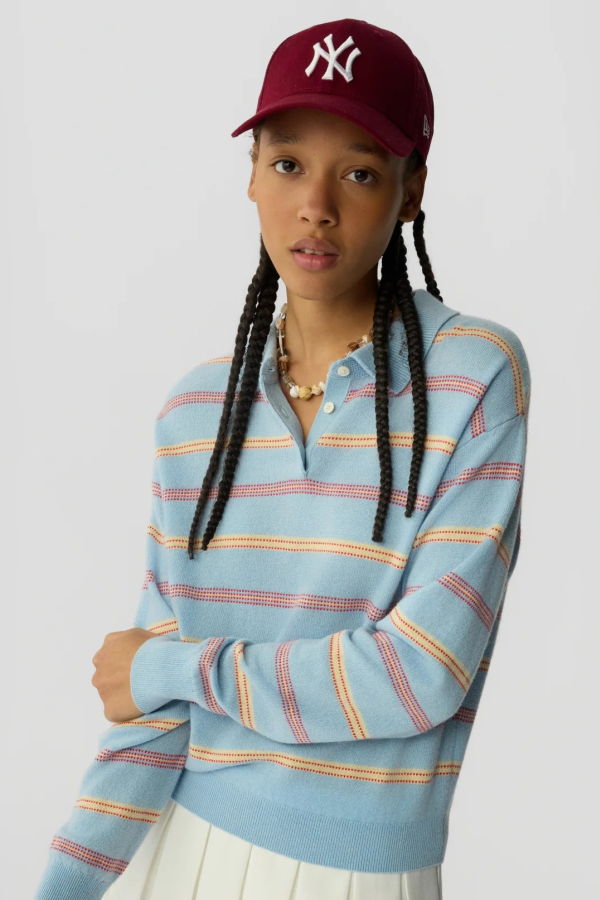 Guest in Residence Collegiate Stripe Polo Sweater