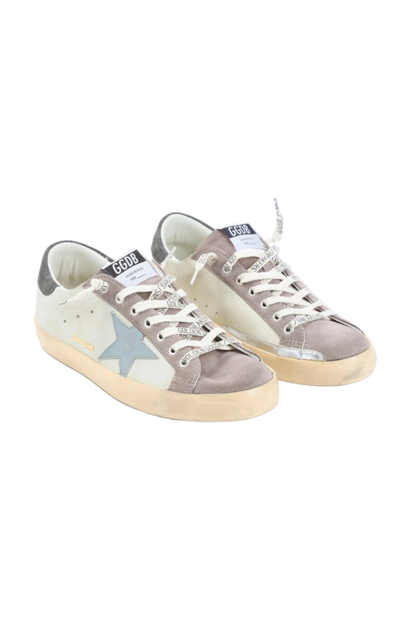 Golden Goose Super Star Sneakers - Lilac Grey/Dark Grey/Blue