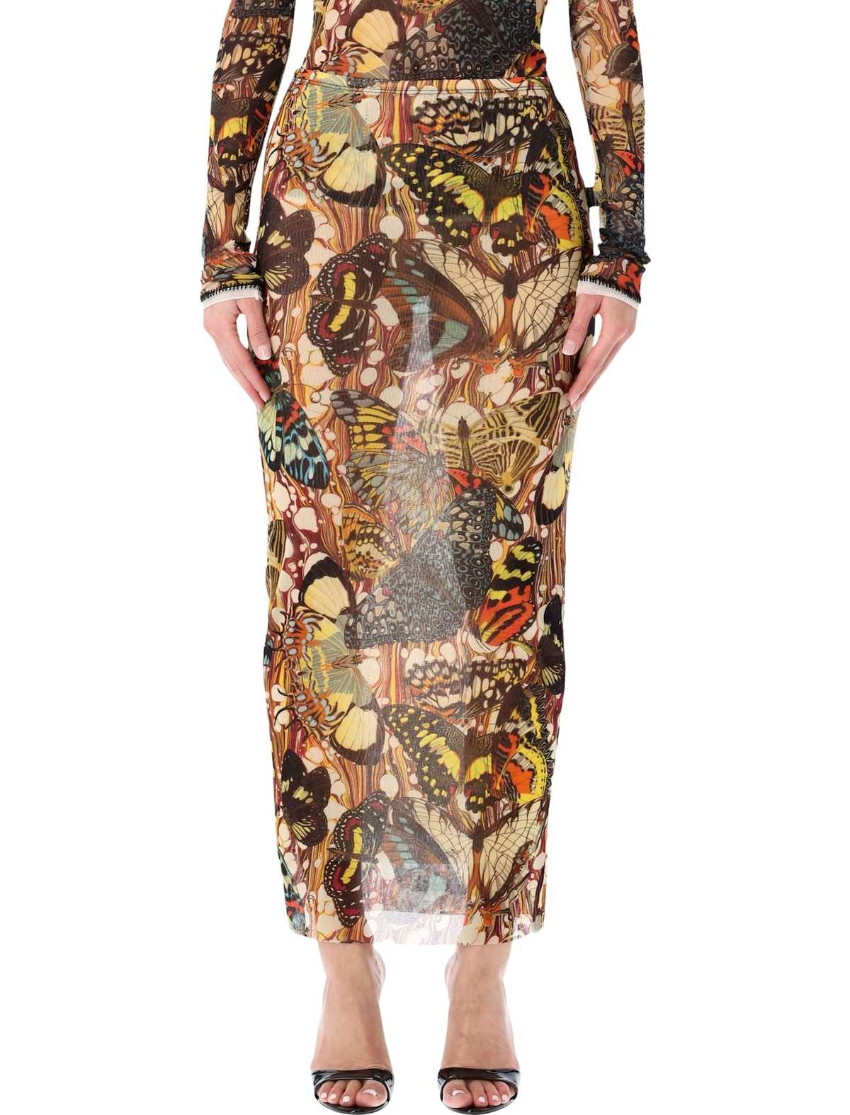 Jean Paul Gaultier Re-edition Butterfly Tulle Skirt - Yellow Multi - Image 1 of 3