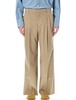 Ami Alexandre Mattiussi Ami Paris Low-Rise Wide Cotton Trousers - Beige - Thumbnail 1