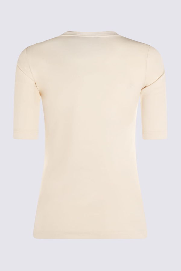 Fabiana Filippi White Cotton T-Shirt - Burro