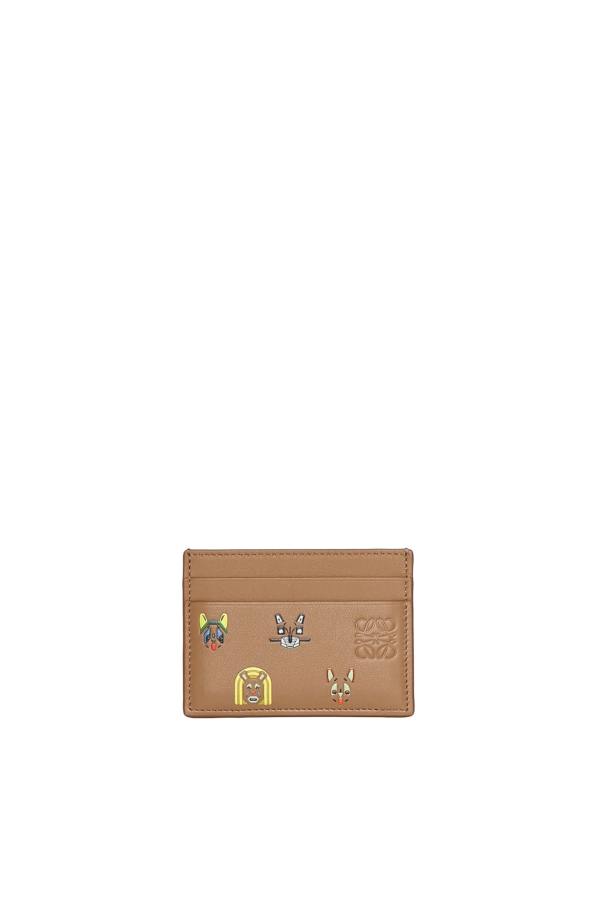 LOEWE Cats Calfskin Card Holder - Mocha