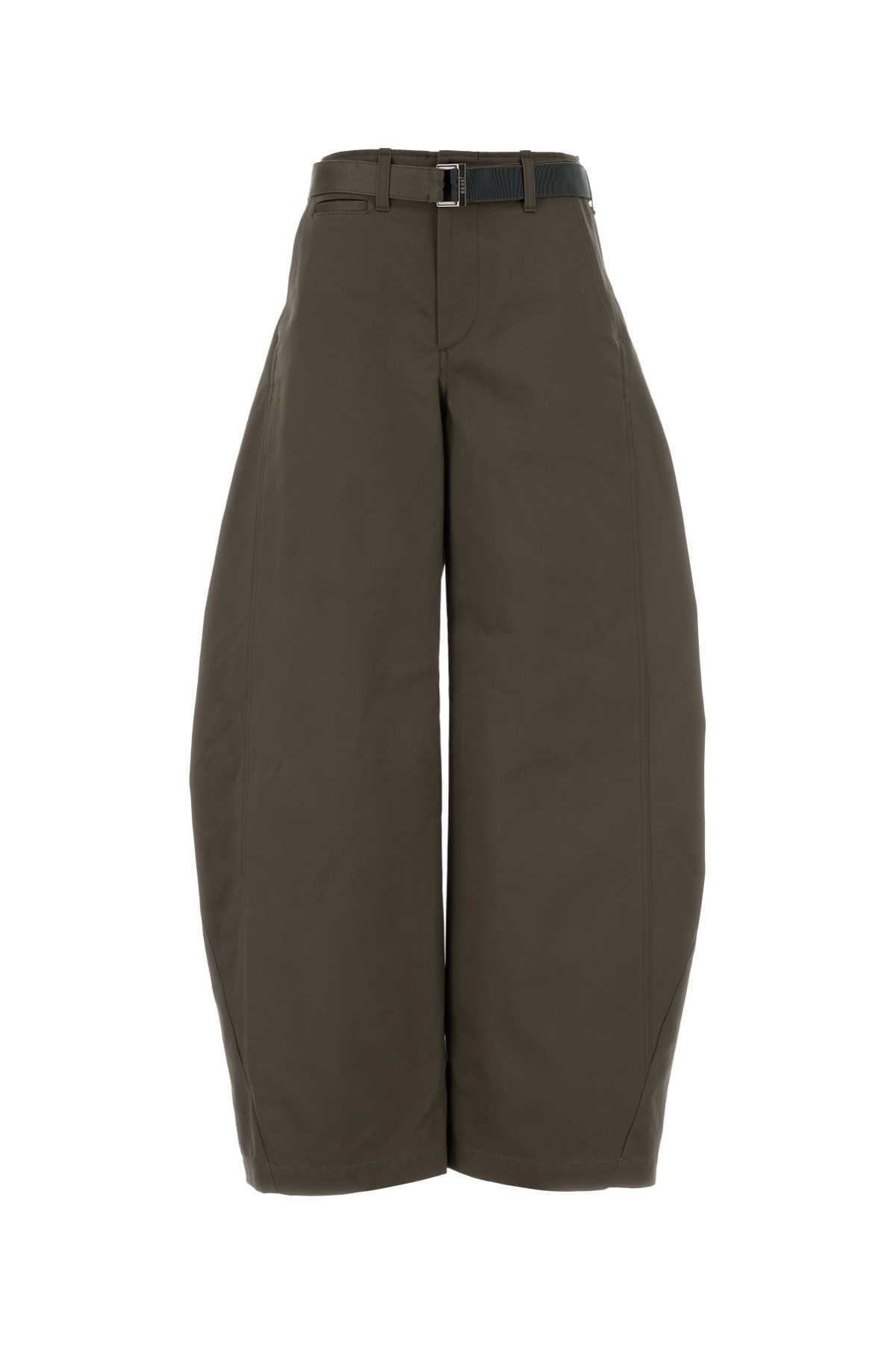 sacai Mud Cotton Wide-Leg Pants - Beige - Image 1 of 2