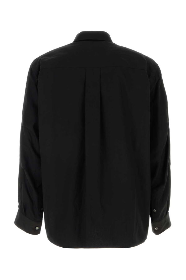 sacai Poplin And Oxford Shirt - Black