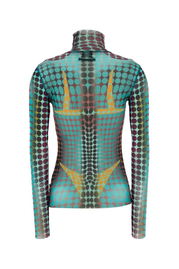 Jean Paul Gaultier Printed Mesh Top - BLUEPURPLEYELLOW