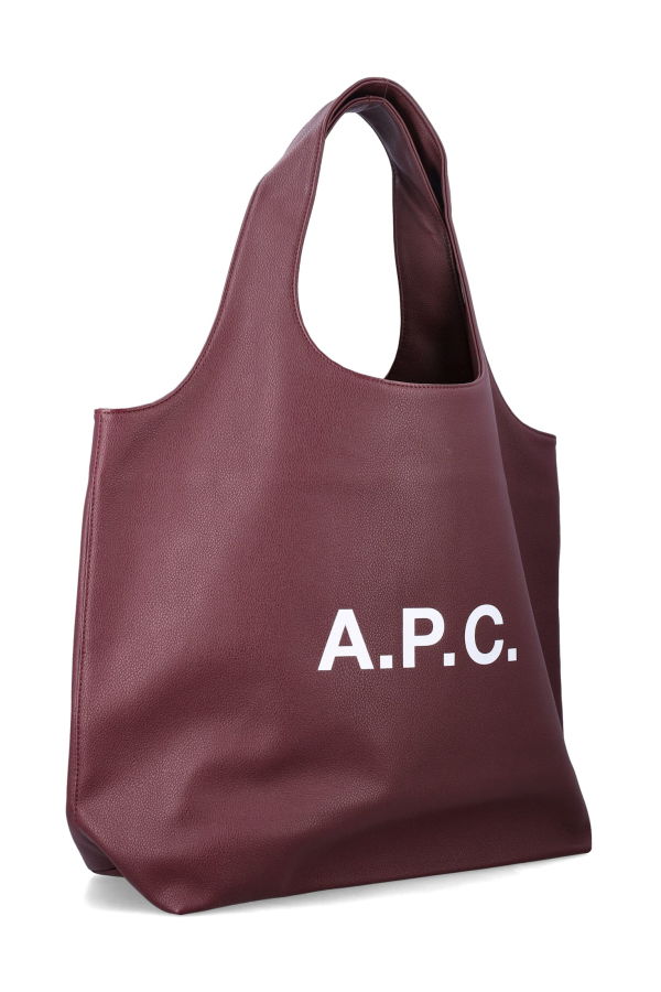 A.P.C. Ninon Grained Recycled Leather-Like Tote Bag - Aubergine