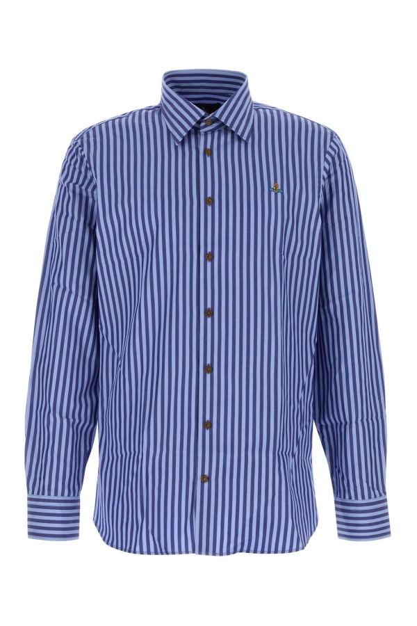 Vivienne Westwood Embroidered Poplin Shirt - Blue Stripe