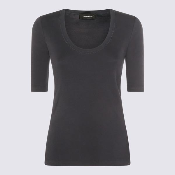 Fabiana Filippi Navy Cotton Top - Blue