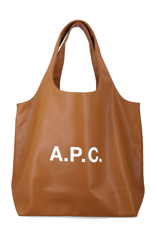 A.P.C. Ninon With Logo Tote Bag - Camel
