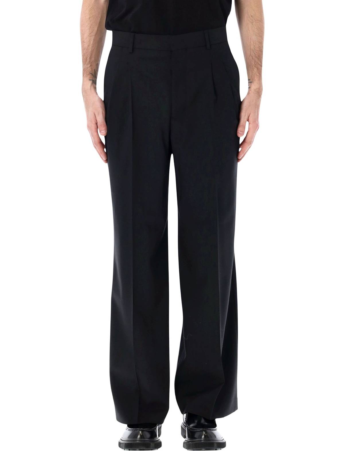 Ami Alexandre Mattiussi Ami Paris Double Pleat Trousers - Black - Image 1 of 3