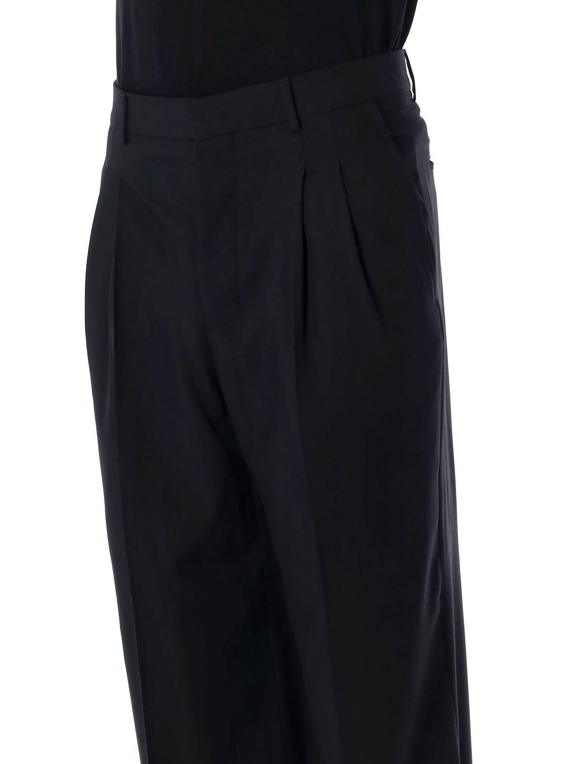 Ami Alexandre Mattiussi Ami Paris Double Pleat Trousers - Black - Image 3 of 3