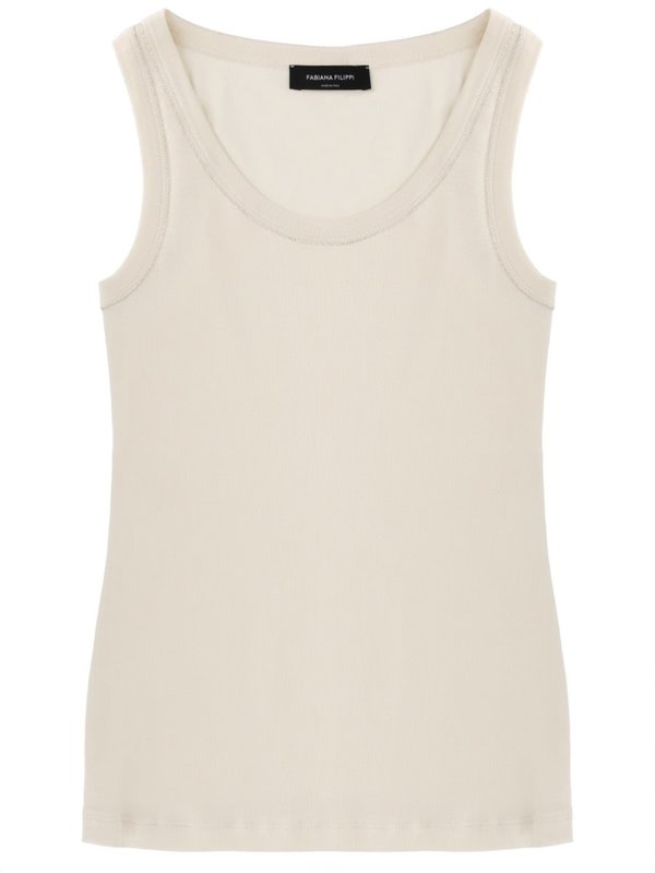 Fabiana Filippi Cotton Tank Top - Ivory