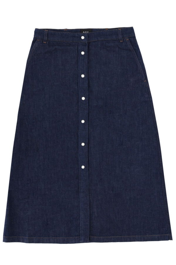 A.P.C. Denim Skirt With Buttons Skirt - Denim