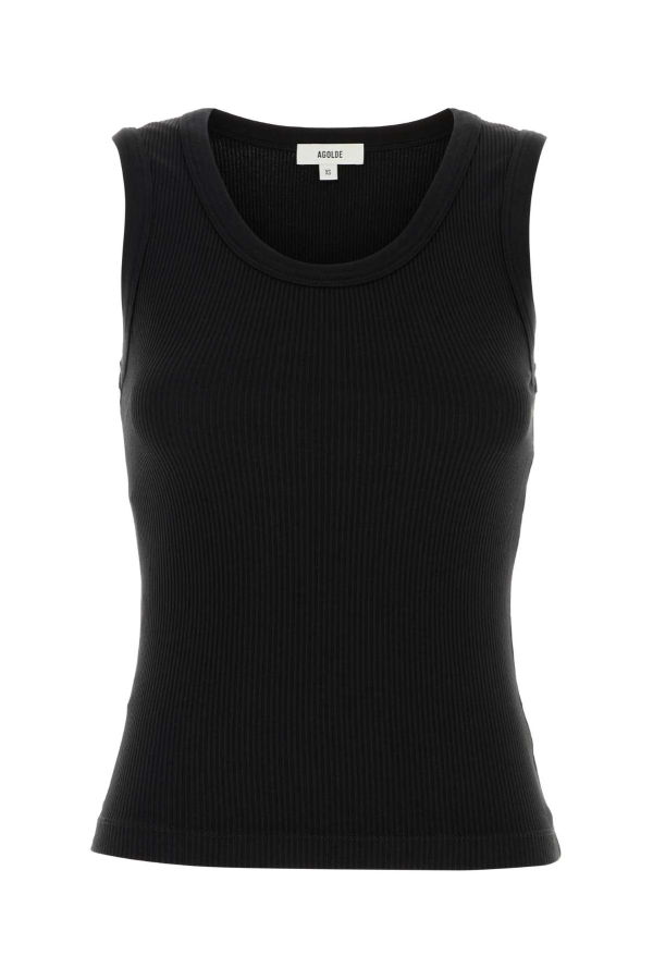 AGOLDE Stretch Cotton Blend Tank Top - Black