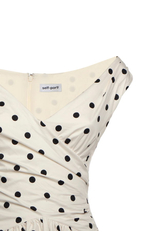 Self-Portrait Polka-dot Cotton Midi Dress - Cream