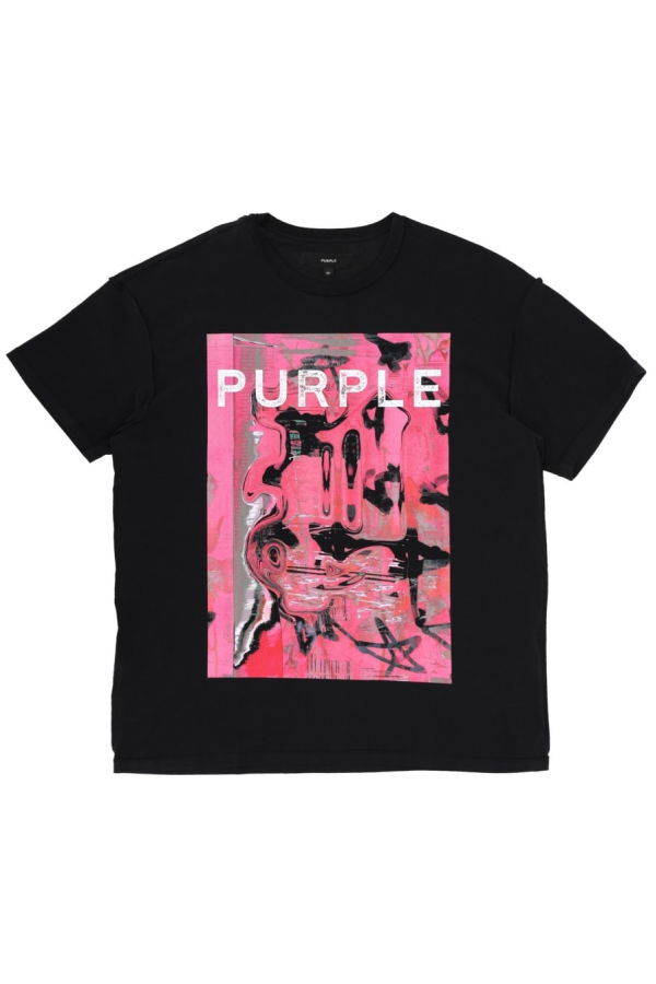 PURPLE T-Shirt With Print - Black