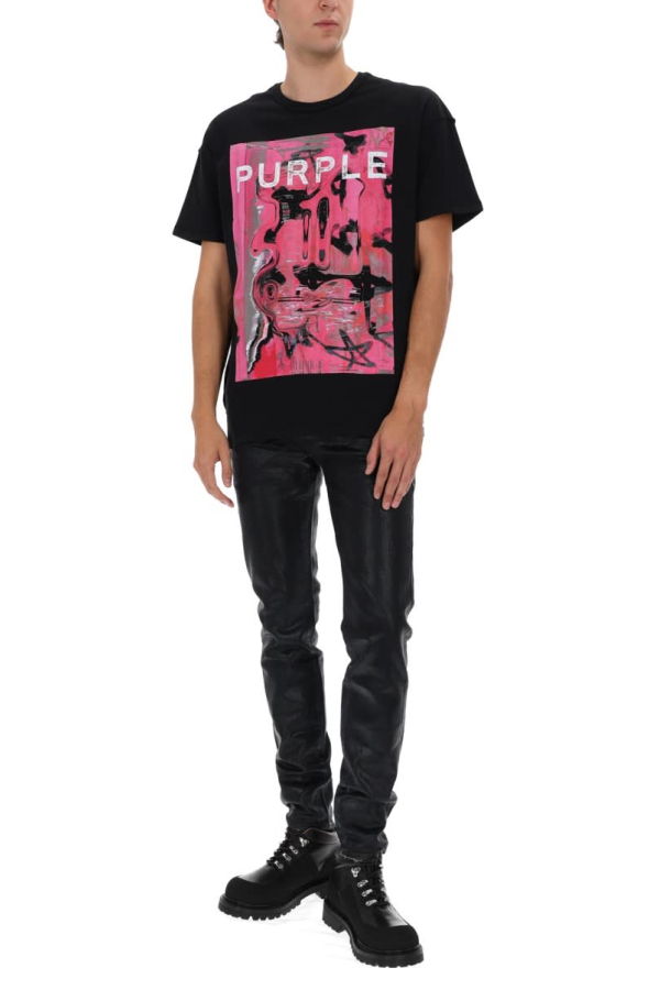 PURPLE T-Shirt With Print - Black