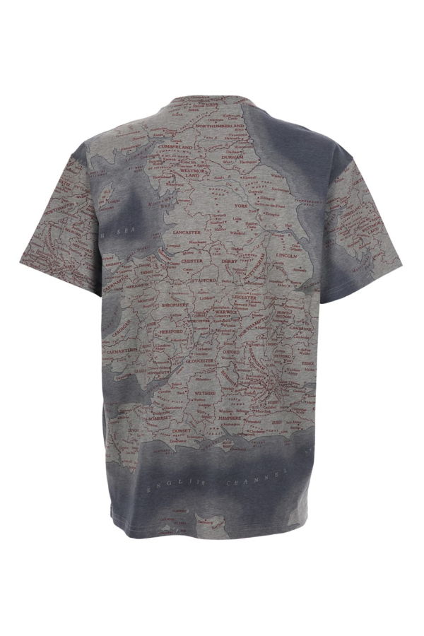 Vivienne Westwood Grey Crew Neck All-Over Print Logo Tee - Gray