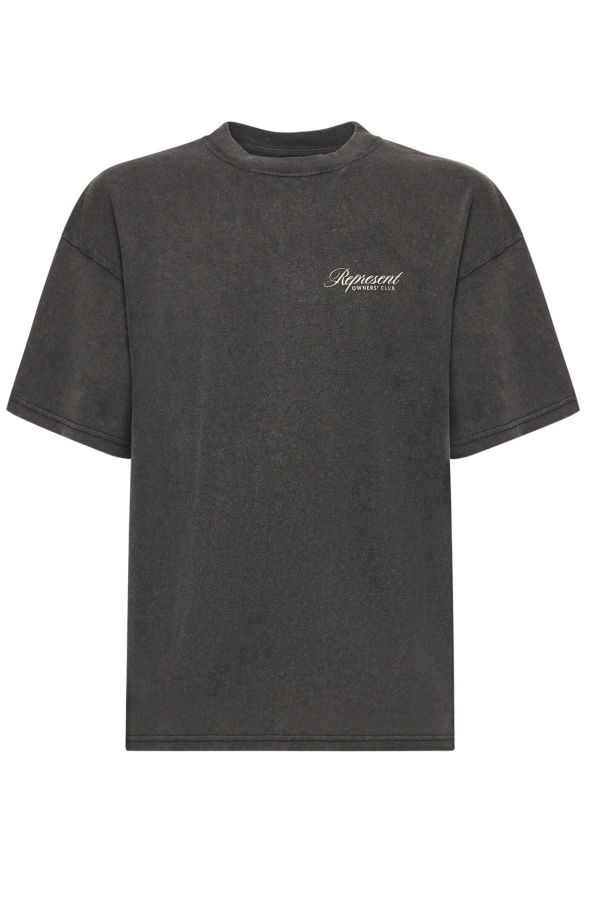 Represent Owners Club Script Cotton T-Shirt - Vintage Grey