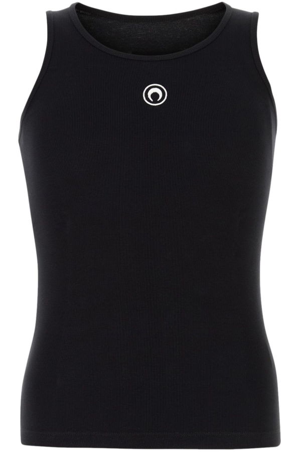 MARINE SERRE Moon Cotton Tank Top - Black