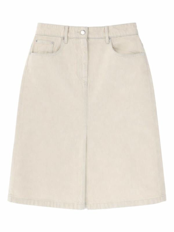 A.P.C. Denim Midi Skirt - Powder